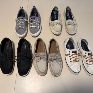 Sperry Women’s Boat Shoes - Gray, Black, White, and Tan bundle